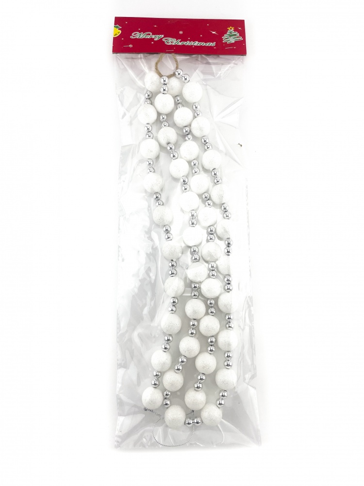 Декоративна гірлянда з дрібних кульок 2,5см x L125 см білий SDAB-578DW