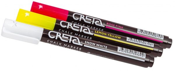 Набір маркерів кольорових крейдяних 3 шт. Creta Color Mix