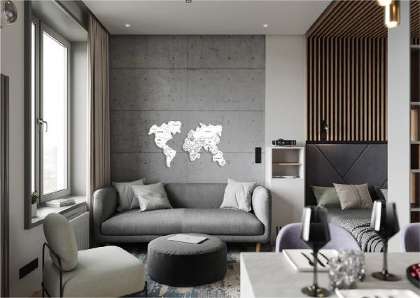 Картина Карта мира белая 50x75 см Posterclub 