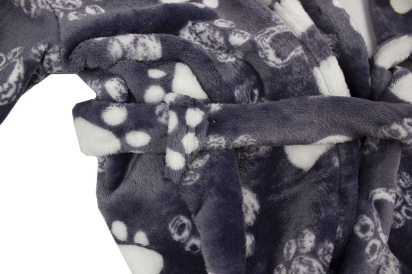 Халат унісекс Luna Kids Лапки р.98-104 сірий із малюнком 