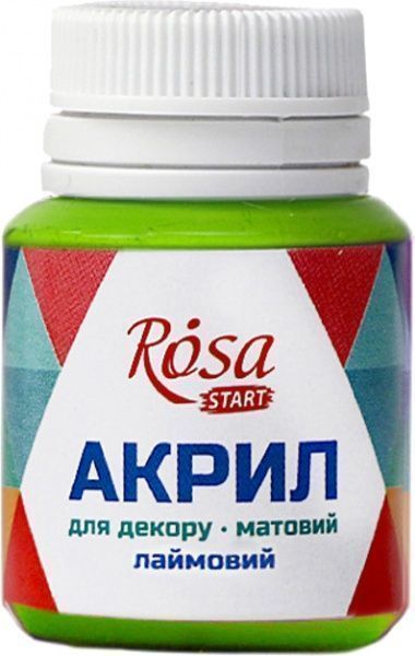 Фарба акрилова лаймовий матовий 20 мл Rosa Start