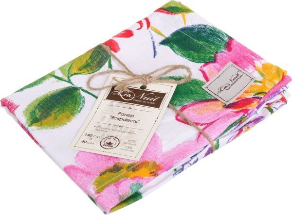 Дорожка (раннер) Красочность 40x140 см белый с принтом La Nuit 