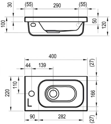 Умывальник Ravak Chrome 400 L Xjgl1100000