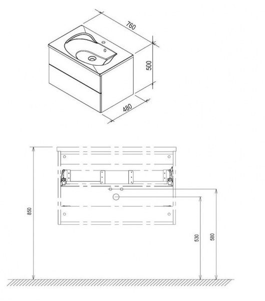 Тумба підвісна Ravak SD 760 Rosa II
