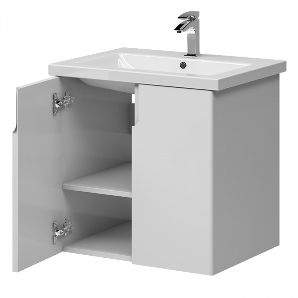 Тумба подвесная Aquarius Mona белый с умывальником Комо 70