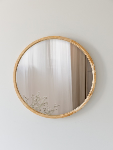 Зеркало настенное Luxury Wood Perfection Slim ясень натуральный D700 мм 