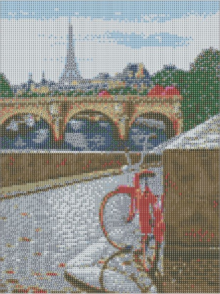 Картина стразами На березі Сени 30x40 см 954073 Santi 