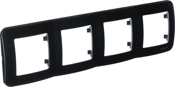 Рамка четырехместная Makel Lillium Natural горизонтальная черный