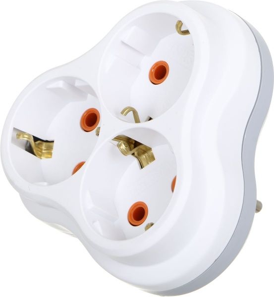 Комплект Nilson подовжувач + трійник із заземленням 3 гн. білий 2 м 