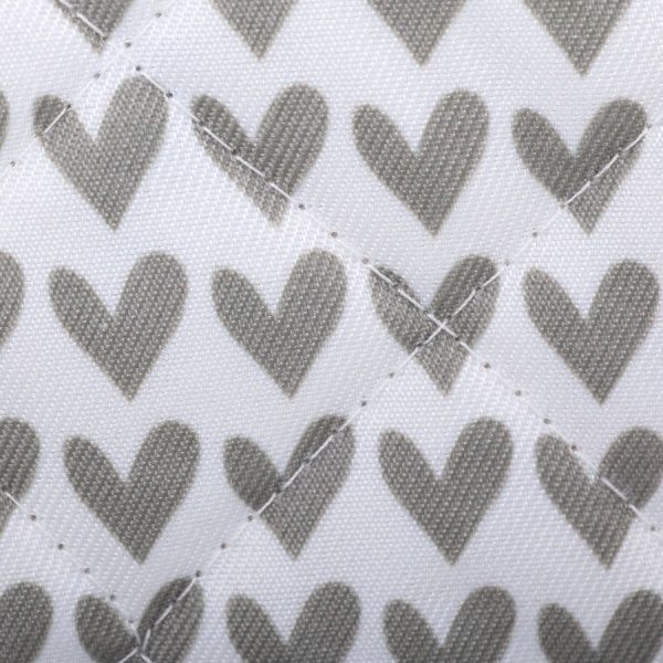 Набір кухонний Прихватка та рукавиця Серця біло-сірий 