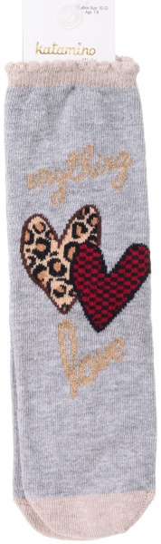Носки для девочек KATAMINO K20217 р.7-8 серый 