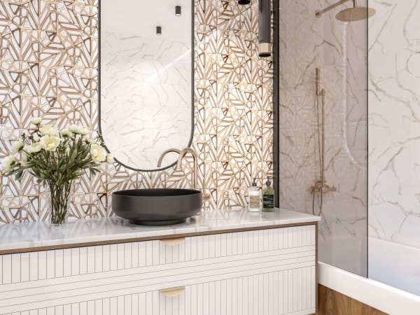 Плитка Golden Tile Alta Fresco білий AT0151 30х60 