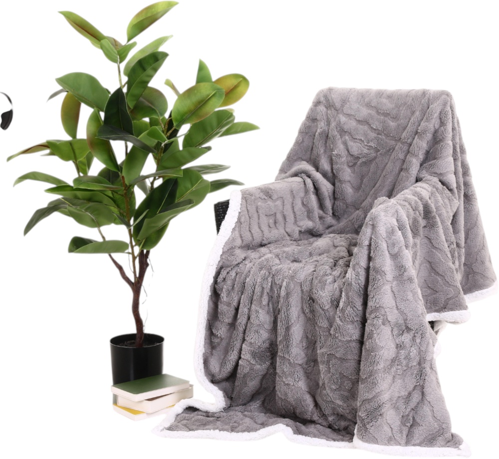 Плед Double Jacquard Sherpa 200x220 см серый La Nuit