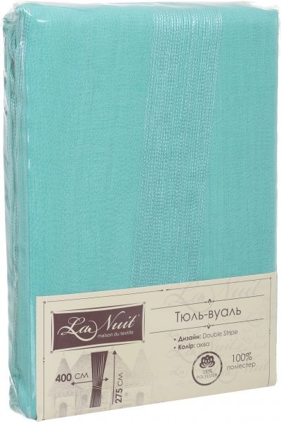 Тюль Double Stripe 400х275 см аква La Nuit