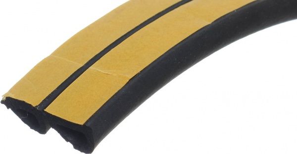 Уплотнитель самоклеящийся D-образный резиновый Sanok двойной 12х10 мм черный 