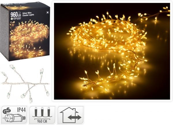 Электрогирлянда тепло-белый встроенный светодиод (LED) 960 ламп 9,6 м
