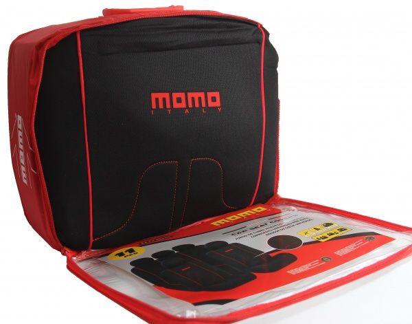 Комплект чохлів на сидіння Fodera Univ MOMO SC021BR чорний із червоним