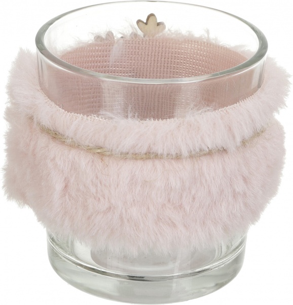 Подсвечник с искусственным мехом 73х73х80 мм