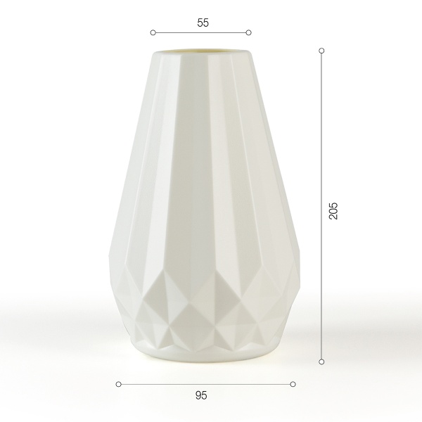 Ваза пластиковая MVM DH-FLOWERS-07 WHITE 20,5 см 