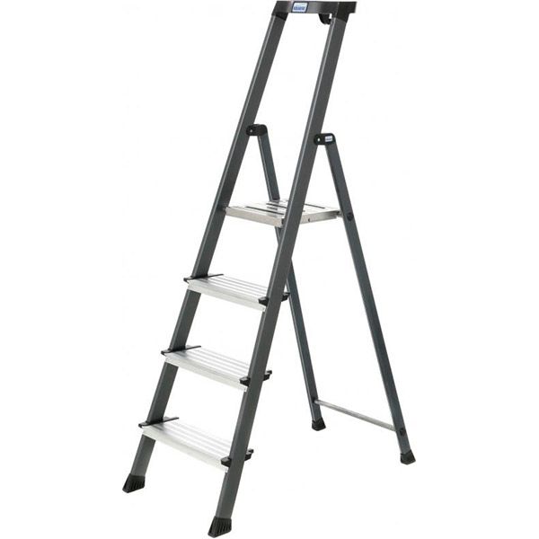 Лестница-стремянка Krause Securo 4 анодированная (126429) c органайзером