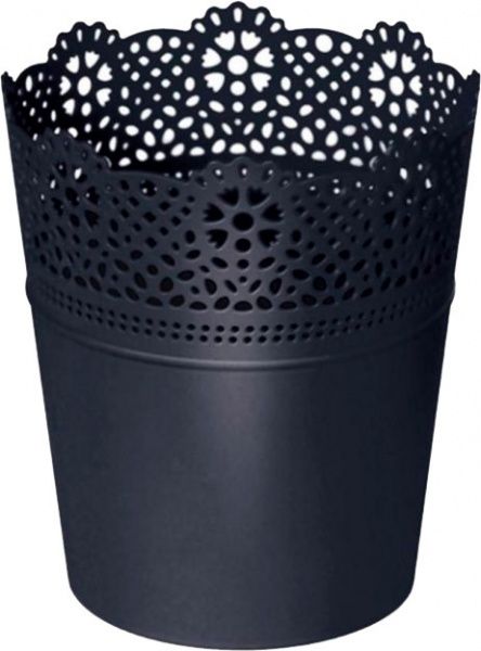 Кашпо пластикове Prosperplast Lace круглий 2,3л антрацит (78978-433) 