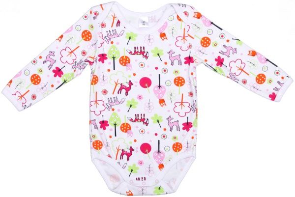 Боди Фламинго р.80 белый с принтом 494-222 