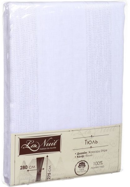 Тюль Stripe білий 280х275 см La Nuit