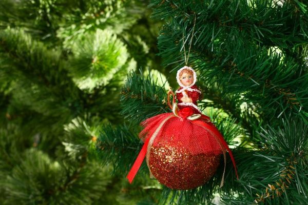 Подвеска Ангел на золотом шаре 14 см 