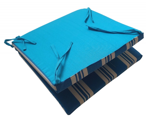 Подушка 42х84 см тексилк бело-синяя полоса 8821