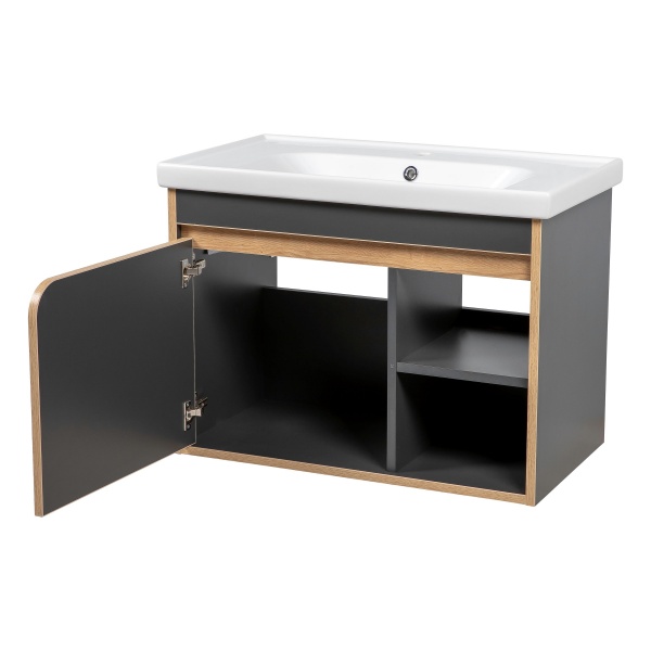 Тумба підвісна Aqua Rodos Темпо 80 см з умивальником Frame