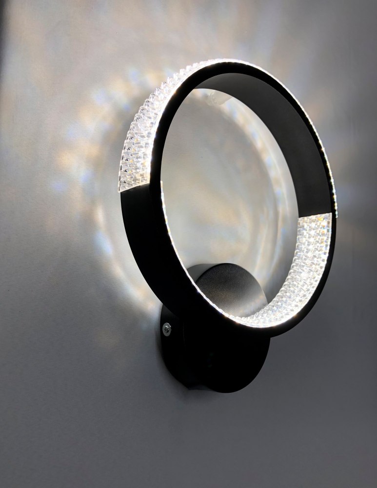 Бра Luminaria 1x17 Вт без цоколя чорний AKRILIKA ROUND 17W 1R BLACK