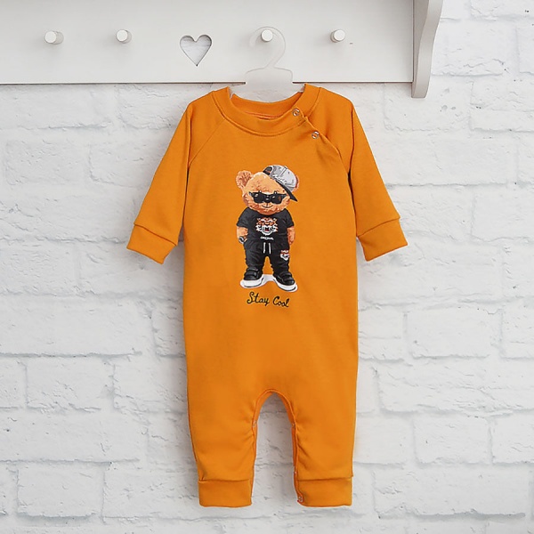 Ромпер-реглан для хлопчика Blanka Ведмідь р.80 жовтий 110176 