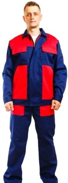 Костюм робочий Інженер (куртка і брюки) р. 44-46 зріст 5-6 синьо-червоний