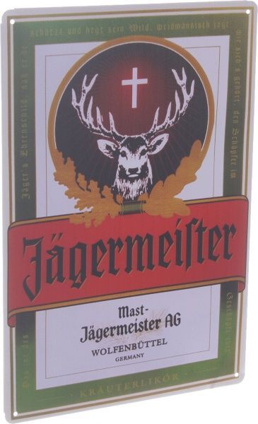 Табличка жестяная печатная Jagermeister 30x20 см разноцветный 