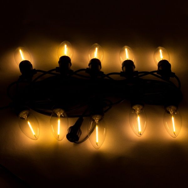 Электрогирлянда линейная Девилон лампа с одной нитью прозрачная светодиодная (LED) 10 ламп 8,4 м