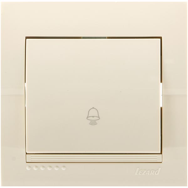 Кнопка звонка Lezard Deriy без подсветки 10 А 250В IP20 кремовый