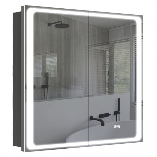 Зеркальный шкаф Aquarius Modena с LED-подсветкой 80 графит 