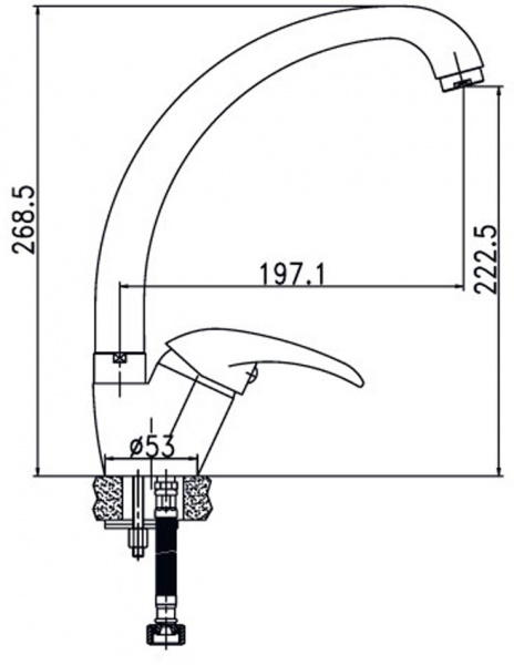 Смеситель для кухни Aqua Rodos 90200 AERO NICKEL