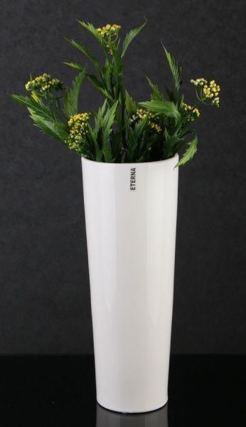 Ваза керамическая белая 13х13х38 см Eterna