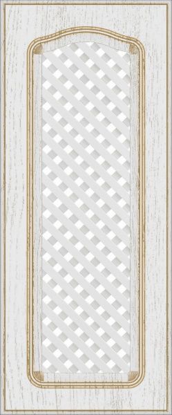 Фасад для кухні Грейд Біла текстура супермат №205 патина золото 713x296 ВТ Ріміні лівий