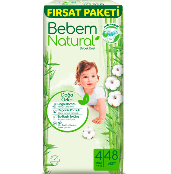 Підгузнки BEBEM Natural Maxi 4 7-14 кг 48 шт.