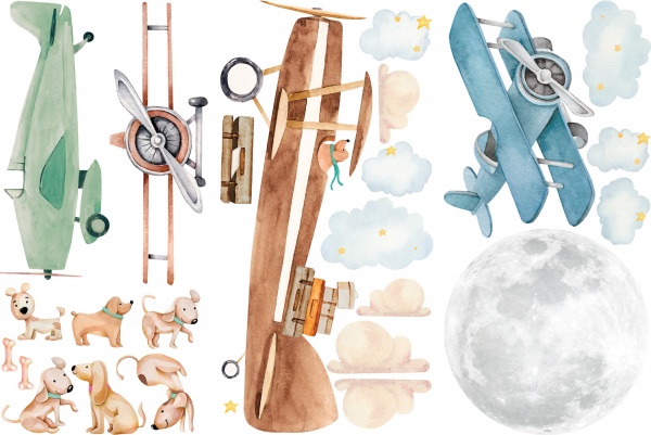 Стікери-патерни Lipastick Літаки 120х80 см 15082113