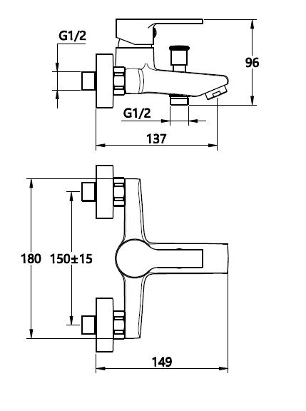 Смеситель для ванны Mixxen VIVA хром с/акс. MXTA0663
