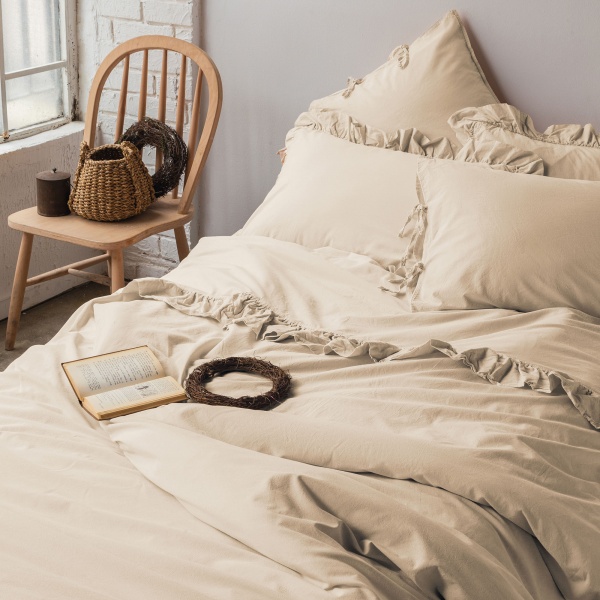 Комплект постільної білизни FRILL PEACH бежевий Issimo 