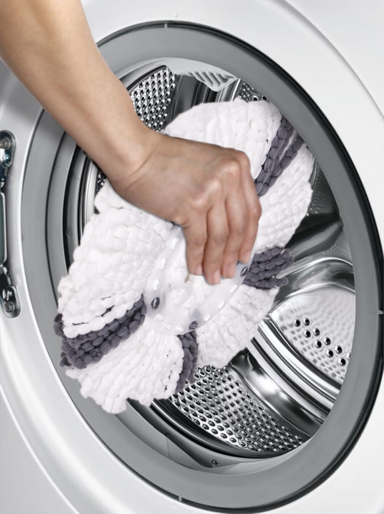 Комплект швабра і відро з механічним віджимом для підлоги Apex Espresso Spin Mop сірий