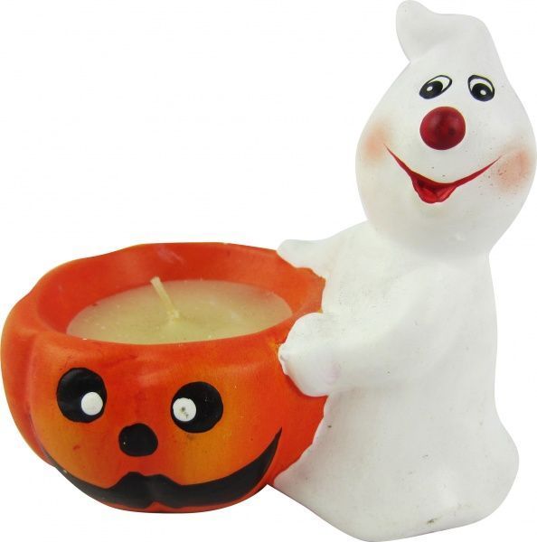 Сувенир свеча Призрак с тыковкой 10х9 см