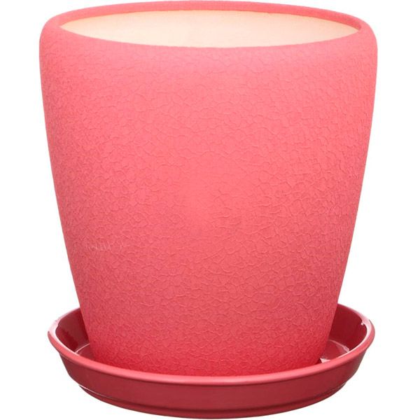 Горщик керамічний Оріана-Запоріжкераміка Грація №2 шовк рожевий серпанок круглий 4,5л рожевий (056-2-063) 