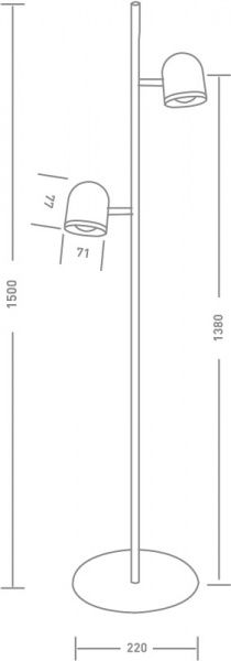 Торшер Maxus Spot Light MSL-01F LED 4 Вт черный 