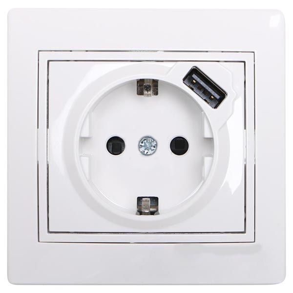 Розетка USB Lezard Mira білий 701-0202-181