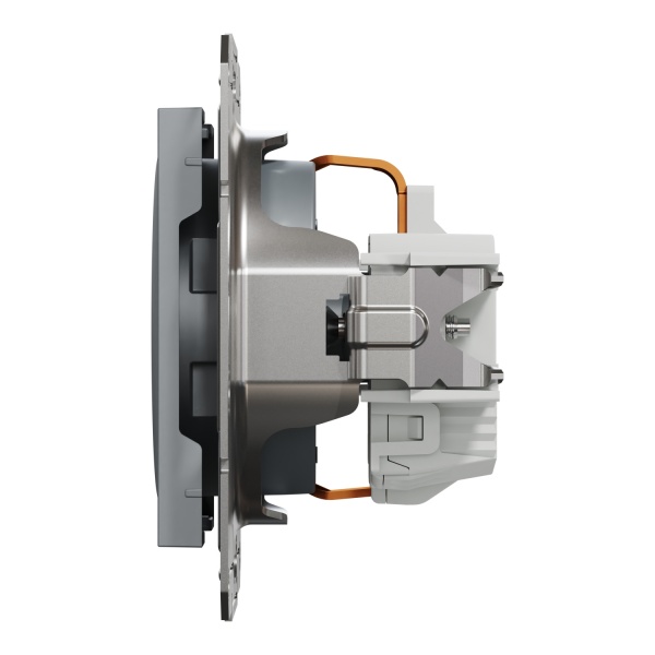 Розетка із заземленням Schneider Electric Asfora IP20 алюміній EPH2900162